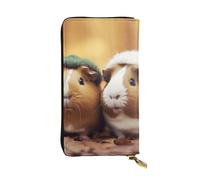 Lhbwcvn Cute Guinea Pigs Wallet For Women Men Clutch Rfid Blocking Leather Wallets Large Capacity Purse Credit Card Holder Money Case With Zipper Phone Holder Long Travel Purse, Black, One Size
