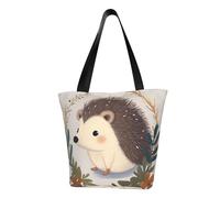 LHBWCVN Cute Little Hedgehog Tote Bag for Women Top-Handle Purse Large Shoulder Hobo Bags Casual Handbags Aesthetic Shopping Bag Reusable Grocery Bag Zipper Work Bag Travel Beach Bag