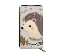 Lhbwcvn Cute Little Hedgehog Wallet For Women Men Clutch Rfid Blocking Leather Wallets Large Capacity Purse Credit Card Holder Money Case With Zipper Phone Holder Long Travel Purse, Black, One Size