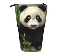 LHBWCVN Cute panda Cosmetics Bag Standing Pencil Case Telescopic Pencil Bag Portable Pencil Holder Cute Stand up Pencil Pouch for Women Men Travel Coin Pouch Purse