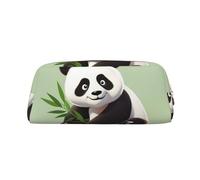 LHBWCVN Cute panda Pencil Case Large Capacity Pencil Pouch Aesthetic Pen Bag Leather Makeup Bag for Women Men Travel Toiletry Bags Zipper Cosmetic Bag Wide-open Coin Pouch Purse