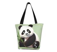 LHBWCVN Cute panda Tote Bag for Women Top-Handle Purse Large Shoulder Hobo Bags Casual Handbags Aesthetic Shopping Bag Reusable Grocery Bag Zipper Work Bag Travel Beach Bag