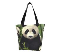 LHBWCVN Cute panda Tote Bag for Women Top-Handle Purse Large Shoulder Hobo Bags Casual Handbags Aesthetic Shopping Bag Reusable Grocery Bag Zipper Work Bag Travel Beach Bag