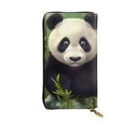 Lhbwcvn Cute Panda Wallet For Women Men Clutch Rfid Blocking Leather Wallets Large Capacity Purse Credit Card Holder Money Case With Zipper Phone Holder Long Travel Purse, Black, One Size