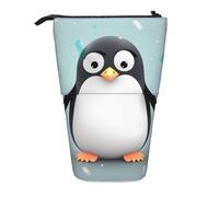 LHBWCVN Cute Penguin Cosmetics Bag Standing Pencil Case Telescopic Pencil Bag Portable Pencil Holder Cute Stand up Pencil Pouch for Women Men Travel Coin Pouch Purse