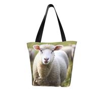 LHBWCVN Cute Sheep Lamb Tote Bag for Women Top-Handle Purse Large Shoulder Hobo Bags Casual Handbags Aesthetic Shopping Bag Reusable Grocery Bag Zipper Work Bag Travel Beach Bag