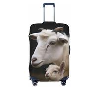 LHBWCVN Cute Sheep with Mother Luggage Cover for Suitcase Tsa Approved, Washable Suitcase Protector Fits 18-32 Inch Anti-scratch Suitcase Cover Carry on Luggage Sleeve Travel Baggage Cover, Black, XL