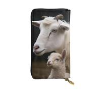 Lhbwcvn Cute Sheep With Mother Wallet For Women Men Clutch Rfid Blocking Leather Wallets Large Capacity Purse Credit Card Holder Money Case With Zipper Phone Holder Long Travel Purse, Black, One Size