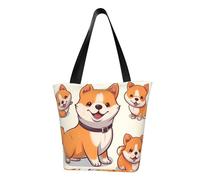 LHBWCVN Cute Shiba Inu Dog Tote Bag for Women Top-Handle Purse Large Shoulder Hobo Bags Casual Handbags Aesthetic Shopping Bag Reusable Grocery Bag Zipper Work Bag Travel Beach Bag