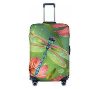 LHBWCVN Dragonflies and Flowers Luggage Cover for Suitcase Tsa Approved, Washable Suitcase Protector Fits 18-32 Inch Anti-scratch Suitcase Cover Carry on Luggage Sleeve Travel Baggage Cover, Black, M