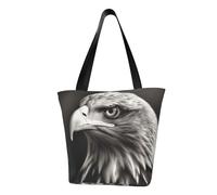 LHBWCVN Eagle black and white Tote Bag for Women Top-Handle Purse Large Shoulder Hobo Bags Casual Handbags Aesthetic Shopping Bag Reusable Grocery Bag Zipper Work Bag Travel Beach Bag