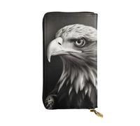 Lhbwcvn Eagle Black And White Wallet For Women Men Clutch Rfid Blocking Leather Wallets Large Capacity Purse Credit Card Holder Money Case With Zipper Phone Holder Long Travel Purse, Black, One Size