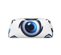 LHBWCVN Evil Eyes Pattern Pencil Case Large Capacity Pencil Pouch Aesthetic Pen Bag Leather Makeup Bag for Women Men Travel Toiletry Bags Zipper Cosmetic Bag Wide-open Coin Pouch Purse