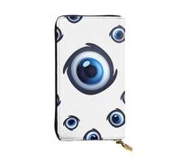 Lhbwcvn Evil Eyes Pattern Wallet For Women Men Clutch Rfid Blocking Leather Wallets Large Capacity Purse Credit Card Holder Money Case With Zipper Phone Holder Long Travel Purse, Black, One Size