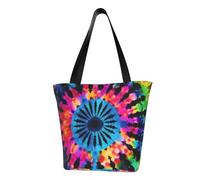 LHBWCVN - Exotic Tie Dye Tote Bag for Women Top Handle Tote Bag Large Shoulder Bag Aesthetic Shopping Bag Reusable Tote Bag Zipper Work Bag