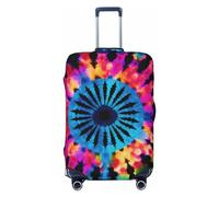 LHBWCVN Exotic Tribe Tie Dye Style Luggage Cover for Suitcase Tsa Approved, Washable Suitcase Protector Fits 18-32 Inch Anti-scratch Suitcase Cover Carry on Luggage Sleeve Travel Baggage Cover, Black,