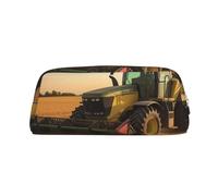 LHBWCVN Farm Tractor Harvest Pencil Case Large Capacity Pencil Pouch Aesthetic Pen Bag Leather Makeup Bag for Women Men Travel Toiletry Bags Zipper Cosmetic Bag Wide-open Coin Pouch Purse