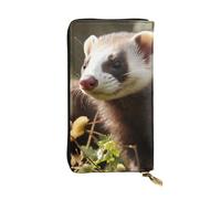 Lhbwcvn Ferret Wallet For Women Men Clutch Rfid Blocking Leather Wallets Large Capacity Purse Credit Card Holder Money Case With Zipper Phone Holder Long Travel Purse, Black, One Size