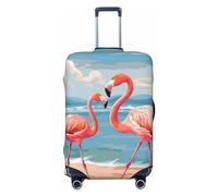 LHBWCVN Flamingo Beach Luggage Cover for Suitcase Tsa Approved, Washable Suitcase Protector Fits 18-32 Inch Anti-scratch Suitcase Cover Carry on Luggage Sleeve Travel Baggage Cover, Black, XL