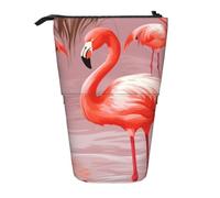 LHBWCVN Flamingo Cosmetics Bag Standing Pencil Case Telescopic Pencil Bag Portable Pencil Holder Cute Stand up Pencil Pouch for Women Men Travel Coin Pouch Purse