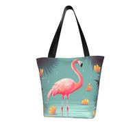 LHBWCVN Flamingo Tote Bag for Women Top-Handle Purse Large Shoulder Hobo Bags Casual Handbags Aesthetic Shopping Bag Reusable Grocery Bag Zipper Work Bag Travel Beach Bag