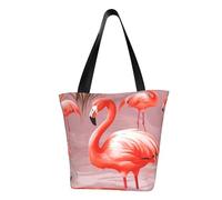 LHBWCVN Flamingo Tote Bag for Women Top-Handle Purse Large Shoulder Hobo Bags Casual Handbags Aesthetic Shopping Bag Reusable Grocery Bag Zipper Work Bag Travel Beach Bag