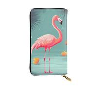 Lhbwcvn Flamingo Wallet For Women Men Clutch Rfid Blocking Leather Wallets Large Capacity Purse Credit Card Holder Money Case With Zipper Phone Holder Long Travel Purse, Black, One Size