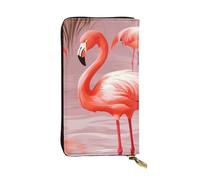 Lhbwcvn Flamingo Wallet For Women Men Clutch Rfid Blocking Leather Wallets Large Capacity Purse Credit Card Holder Money Case With Zipper Phone Holder Long Travel Purse, Black, One Size