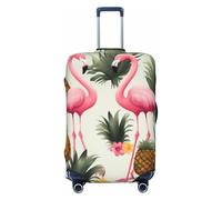 LHBWCVN Flamingos and Pineapples Luggage Cover for Suitcase Tsa Approved, Washable Suitcase Protector Fits 18-32 Inch Anti-scratch Suitcase Cover Carry on Luggage Sleeve Travel Baggage Cover, Black, S