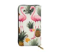Lhbwcvn Flamingos And Pineapples Wallet For Women Men Clutch Rfid Blocking Leather Wallets Large Capacity Purse Credit Card Holder Money Case With Zipper Phone Holder Long Travel Purse, Black, One