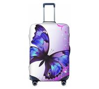 LHBWCVN Flower Butterfly Luggage Cover for Suitcase Tsa Approved, Washable Suitcase Protector Fits 18-32 Inch Anti-scratch Suitcase Cover Carry on Luggage Sleeve Travel Baggage Cover, Black, M