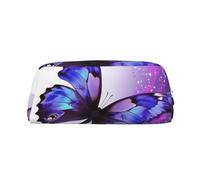 LHBWCVN Flower Butterfly Pencil Case Large Capacity Pencil Pouch Aesthetic Pen Bag Leather Makeup Bag for Women Men Travel Toiletry Bags Zipper Cosmetic Bag Wide-open Coin Pouch Purse, Silver, One