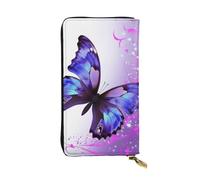 Lhbwcvn Flower Butterfly Wallet For Women Men Clutch Rfid Blocking Leather Wallets Large Capacity Purse Credit Card Holder Money Case With Zipper Phone Holder Long Travel Purse, Black, One Size