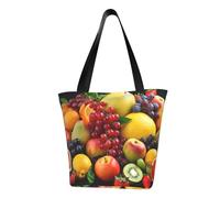 LHBWCVN Fresh Fruits Tote Bag for Women Top-Handle Purse Large Shoulder Hobo Bags Casual Handbags Aesthetic Shopping Bag Reusable Grocery Bag Zipper Work Bag Travel Beach Bag