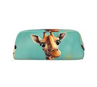 LHBWCVN Funny Giraffe Art Pencil Case Large Capacity Pencil Pouch Aesthetic Pen Bag Leather Makeup Bag for Women Men Travel Toiletry Bags Zipper Cosmetic Bag Wide-open Coin Pouch Purse, Gold, One Size