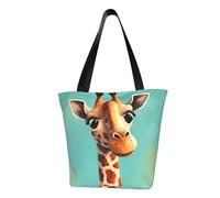 LHBWCVN Funny Giraffe Art Tote Bag for Women Top-Handle Purse Large Shoulder Hobo Bags Casual Handbags Aesthetic Shopping Bag Reusable Grocery Bag Zipper Work Bag Travel Beach Bag