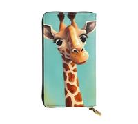 Lhbwcvn Funny Giraffe Art Wallet For Women Men Clutch Rfid Blocking Leather Wallets Large Capacity Purse Credit Card Holder Money Case With Zipper Phone Holder Long Travel Purse, Black, One Size