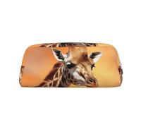 LHBWCVN Giraffe Pencil Case Large Capacity Pencil Pouch Aesthetic Pen Bag Leather Makeup Bag for Women Men Travel Toiletry Bags Zipper Cosmetic Bag Wide-open Coin Pouch Purse