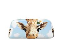 LHBWCVN Giraffe Pencil Case Large Capacity Pencil Pouch Aesthetic Pen Bag Leather Makeup Bag for Women Men Travel Toiletry Bags Zipper Cosmetic Bag Wide-open Coin Pouch Purse, Gold, One Size