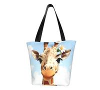 LHBWCVN Giraffe Tote Bag for Women Top-Handle Purse Large Shoulder Hobo Bags Casual Handbags Aesthetic Shopping Bag Reusable Grocery Bag Zipper Work Bag Travel Beach Bag
