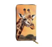 Lhbwcvn Giraffe Wallet For Women Men Clutch Rfid Blocking Leather Wallets Large Capacity Purse Credit Card Holder Money Case With Zipper Phone Holder Long Travel Purse, Black, One Size