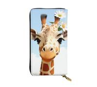 Lhbwcvn Giraffe Wallet For Women Men Clutch Rfid Blocking Leather Wallets Large Capacity Purse Credit Card Holder Money Case With Zipper Phone Holder Long Travel Purse, Black, One Size