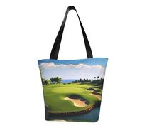 LHBWCVN Golf Course Tote Bag for Women Top-Handle Purse Large Shoulder Hobo Bags Casual Handbags Aesthetic Shopping Bag Reusable Grocery Bag Zipper Work Bag Travel Beach Bag