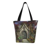 LHBWCVN Gothic Fairy Garden Tote Bag for Women Top-Handle Purse Large Shoulder Hobo Bags Casual Handbags Aesthetic Shopping Bag Reusable Grocery Bag Zipper Work Bag Travel Beach Bag