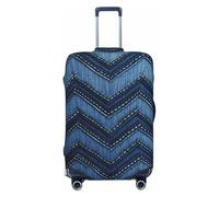 LHBWCVN Gradient Blue Denim Luggage Cover for Suitcase Tsa Approved, Washable Suitcase Protector Fits 18-32 Inch Anti-scratch Suitcase Cover Carry on Luggage Sleeve Travel Baggage Cover, Black, L