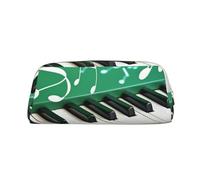 LHBWCVN Green and white piano keys Pencil Case Large Capacity Pencil Pouch Aesthetic Pen Bag Leather Makeup Bag for Women Men Travel Toiletry Bags Zipper Cosmetic Bag Wide-open Coin Pouch Purse