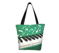 LHBWCVN Green and white piano keys Tote Bag for Women Top-Handle Purse Large Shoulder Hobo Bags Casual Handbags Aesthetic Shopping Bag Reusable Grocery Bag Zipper Work Bag Travel Beach Bag