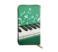 Lhbwcvn Green And White Piano Keys Wallet For Women Men Clutch Rfid Blocking Leather Wallets Large Capacity Purse Credit Card Holder Money Case With Zipper Phone Holder Long Travel Purse, Black, One