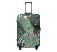LHBWCVN Green Palm Tree Leaves Luggage Cover for Suitcase Tsa Approved, Washable Suitcase Protector Fits 18-32 Inch Anti-scratch Suitcase Cover Carry on Luggage Sleeve Travel Baggage Cover, Black, S