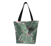 LHBWCVN Green Palm Tree Leaves Tote Bag for Women Top-Handle Purse Large Shoulder Hobo Bags Casual Handbags Aesthetic Shopping Bag Reusable Grocery Bag Zipper Work Bag Travel Beach Bag